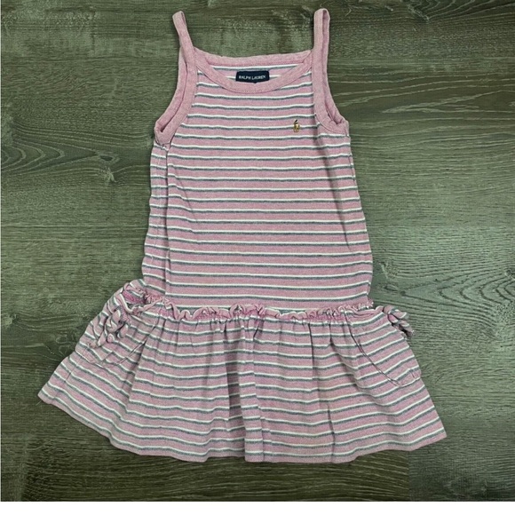 Beautiful Ralph Lauren striped sundress with pockets and ruffles - Picture 1 of 5
